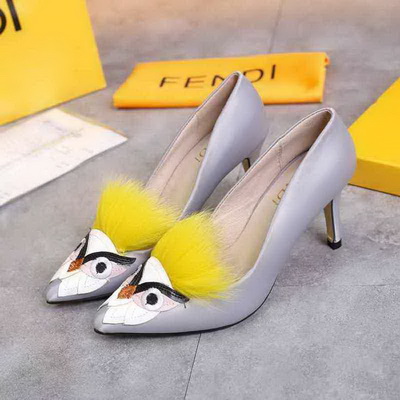 Fendi Shallow mouth kitten heel Shoes Women--005